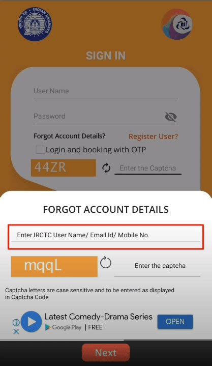 Forgot Account Details .